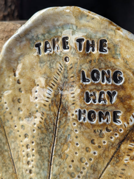 Take The Long Way Home porcelain offering dish